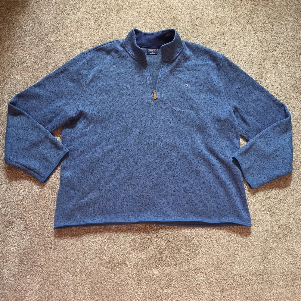 Crown & Ivy Men's Size 2X Blue Fleece 1/4 Zip Pullover